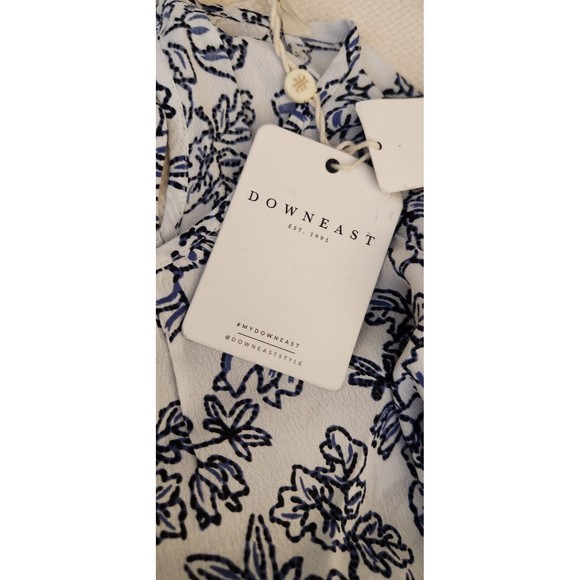 Downeast Floral Boho Womens Blouse Top Sz XS Ruffle Bell Sleeves NWT Viscose‎ - Picture 10 of 12